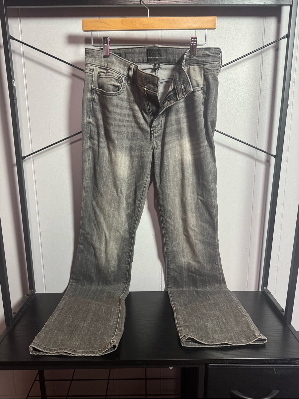 White House Black Market Women's Charcoal Gray Bootcut Jeans - Picture 3 of 4